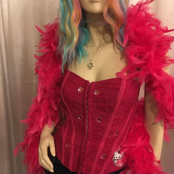 ADORABLE saphhire pink vinatge hello kitty corset and matching pendent! - Picture 5 of 14